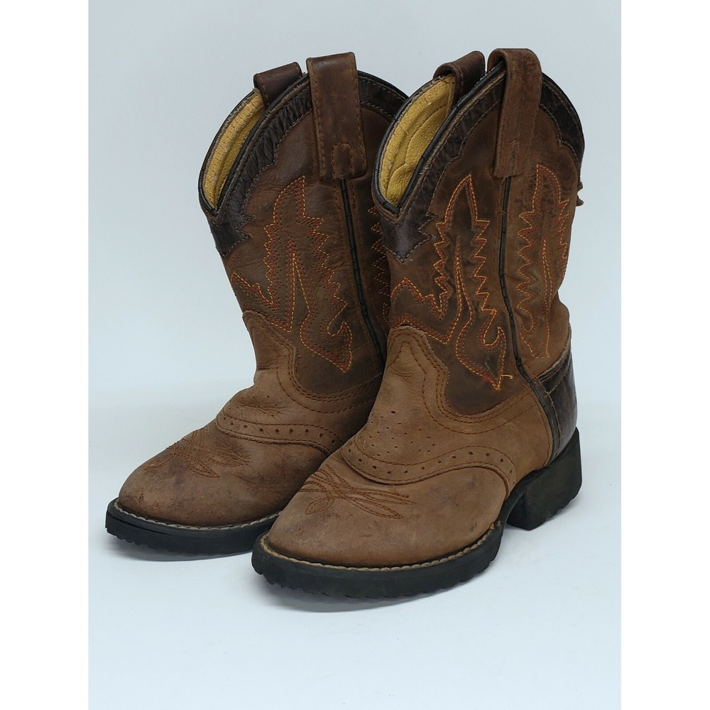 Tony Lama Kids Boots - Brown Round Toe, Style TX703C size 8.5 unisex